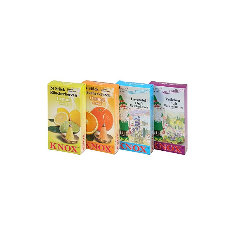 Knox Incense Cones, Set of 4, Assorted Varieties, Made in