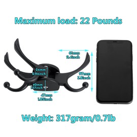 Ovlist Heavy Duty Swivel Coat Hook Space Saving Towel Rope Hook Wall Mount Triple Swing Arms for RV Bathroom Kitchen Garage,Matt Black