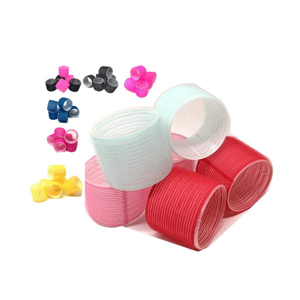 6 Pack Super Jumbo Self Hair Grip Curlers Rollers Pro Salon Hairdressing - Great For Long Hair