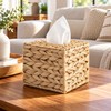 Woven Tissue Box Cover for Home Decor – Natural Basket-Weave