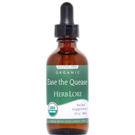 Herb Lore Organic Ease The Quease Tincture - Liquid Herbal Ginger & Peppermint Drops to Soothe Queasy Tummy, Safe for Kids & Adults, Natural Stomach Comfort for Pregnancy & Travel - 2 fl oz