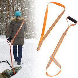 Deer Tow Rope, Reflective Rope Hunting Deer Tow Strap with Adjustable Shoulder Strap, Hunting Accessories for Deer Hunters, Package, Luggage, Easy Pull and Pull (Orange)
