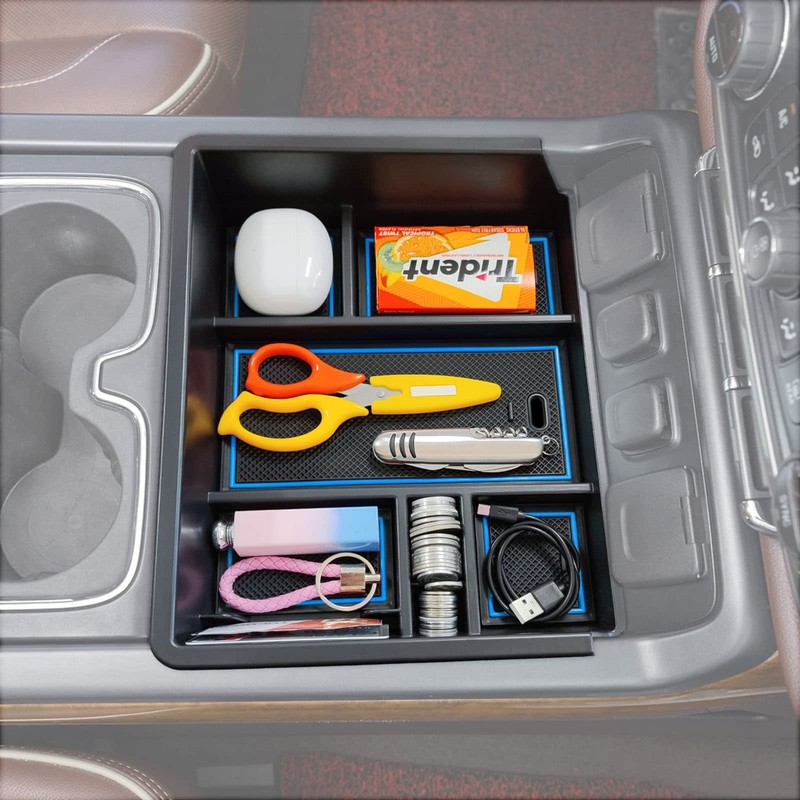TACOBRO Full Center Console Organizer Compatible with 2014-2018 Sierra 1500