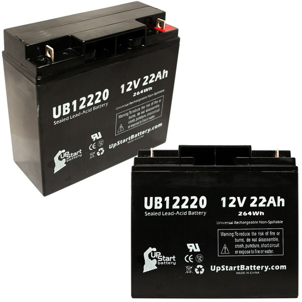 2 Pack Replacement for UB12220 Universal Sealed Lead Acid Battery Replacement (12V, 22Ah, 22000mAh, T4 Terminal, AGM, SLA)