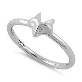 Sterling Silver 925 Fox Ring Forest Spirit Animal Ring Cute Fox Head Ring (8)