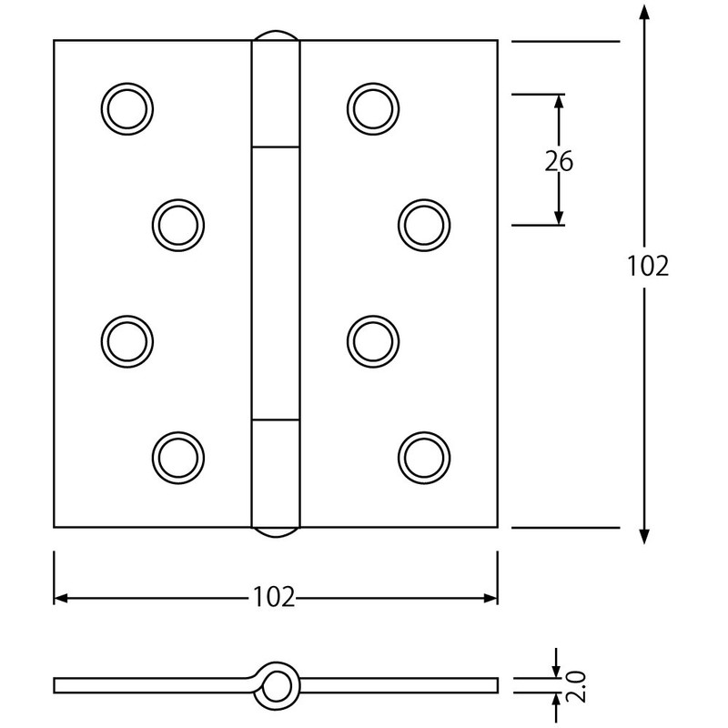 Best 130R Flat Star Hinges 0150-041 0.08 x 4.0 inches