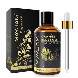 MAYJAM 100ML/3.38FL.OZ Orange Blossom Fragrance Oils with Glass Dropper, Essential Oils for Diffusers for Home, Long Lasting Scented Oils for Diffusers Soap Candle Making