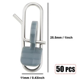 50 Pieces Fishing Tackle Impact Clips Stainless Steel Fishing Impact Bait Clips for Freshwater Saltwater Sea Fishing IMPS Bait Clips