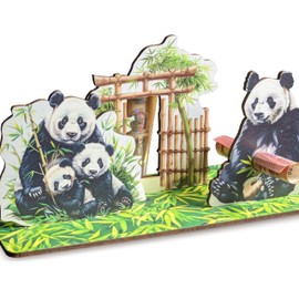 Panda Geburtstagskarte - Panda 3D-Holzkarte | Geldgeschenke, Einladung Zoo, Zoo Gutschein, China Souvenir, Pandas Als Geburtstagskarte, Panda Und Bambus Kinder Geburtstagskarte