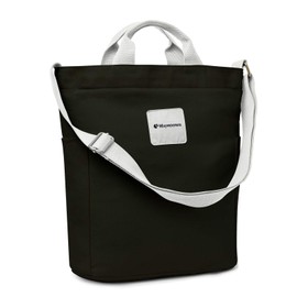 Canvas Tote Bag With Zipper And Pockets Casual Crossbody School Planner Hobo Bags For Women,Black