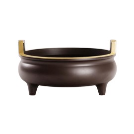 Szxxmy Antique Copper Incense Burner, Torso Diameter 3.9 x Height 2.0 inches (10 x 5 cm), Front Incense Burner for Buddhist Altar, Brass, Easy to Use, Cute, Incense Holder, Compact, For Meditation,