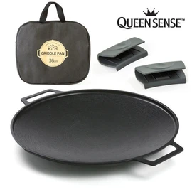Queen Sense Titanium Coated Induction Camping Griddle Pan + Storage Bag + Handle, Griddle Pan 40cm + Bag + Handle / 퀸센스 티타늄코팅 인덕션 캠핑 그리들팬 +보관가방+손잡이, 그리들팬 40cm + 가방+손잡이