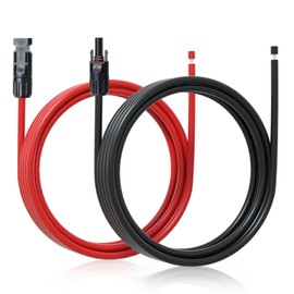 ECO-WORTHY ECO-WORTHY 10FT 10AWG Solar Extension Cable with Female and Male Connector Solar Panel Wire Adaptor for Home, Ship and RV Solar Panels (10FT Red + 10FT Black)
