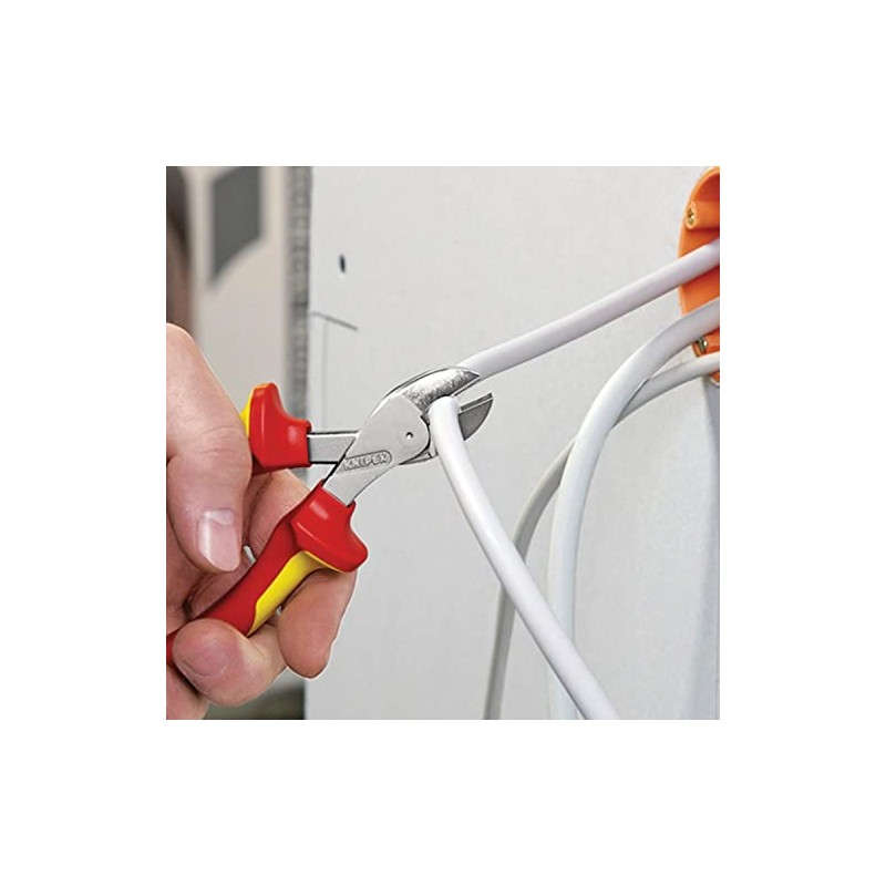 Knipex 25885" VDE High Leverage Diagonal Side Cutters, Multi-Colour