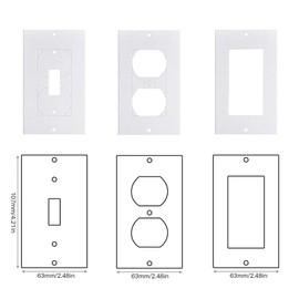 55Pcs Wall Plate Insulation Gasket, White Outlet Insulation Foam Replacement Weatherproof Gasket Sealer for Electrical Outlet Plates Switch Covers