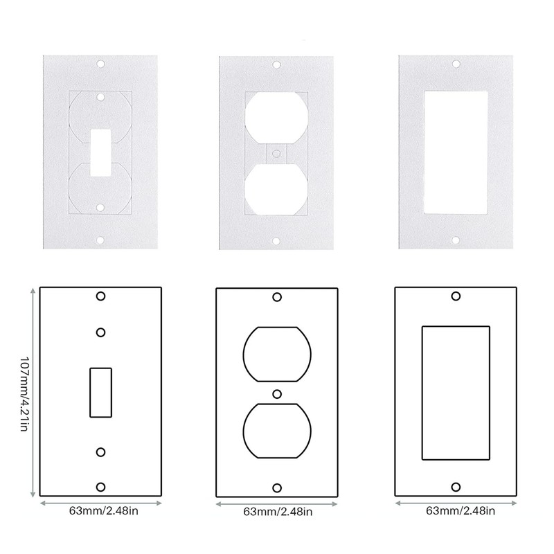 55Pcs Wall Plate Insulation Gasket, White Outlet Insulation Foam Replacement
