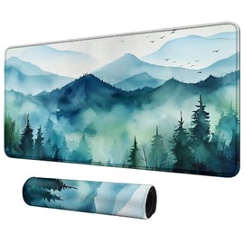 Watercolor Forest for MTG & TCG Playmat,BFDHGQZC 24" x 14" Game Mat for MTG/RPG/CCG Trading Card Game Playmats Table Mat Perfect for Card Games Video Games Computer Office