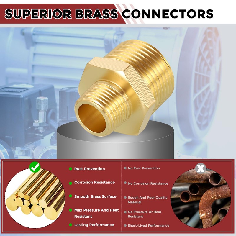 Kozelo Pack of 2, 3/4" NPT Male to 3/8" NPT