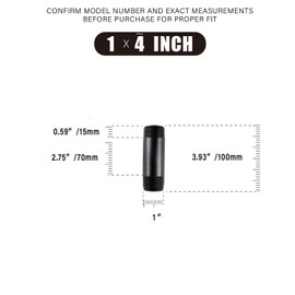 AGUTEA black extension tube, male thread, steel threaded tube, standard size, for DIY industrial style furniture decoration (Pack of 4) (1‘’x4")