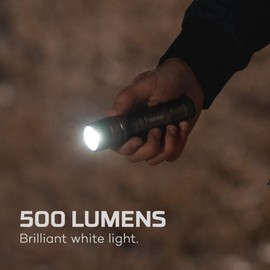 NEBO NEWTON 500 Battery Powered Portable Flashlight | 500 Lumens, 4 Light Modes, Handheld LED Flashlight for EDC & Emergencies, Powerful Magnetic Base, Waterproof, Includes 3x AA Batteries