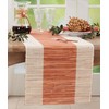 Saro Lifestyle Shimmering Banded Table Runner, Rust, 16"x72"