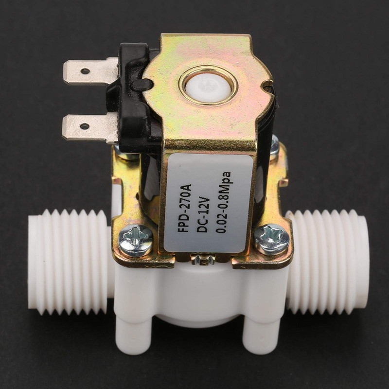 FPD-270A G1/2" NC Normally Closed Solenoid Water Valve, Plastic Solenoid