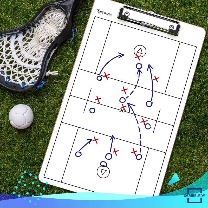 Scribbledo Lacrosse Dry Erase Board for Coaches 15x9 Inch Lacrosse