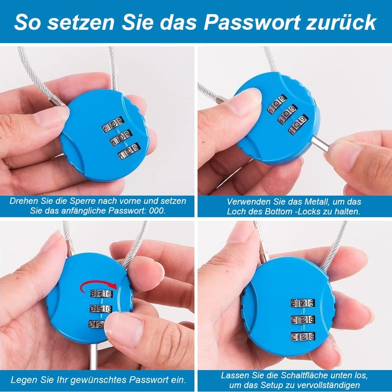 Luggage Locks, Pack of 5 Suitcase Locks, Combination Lock with