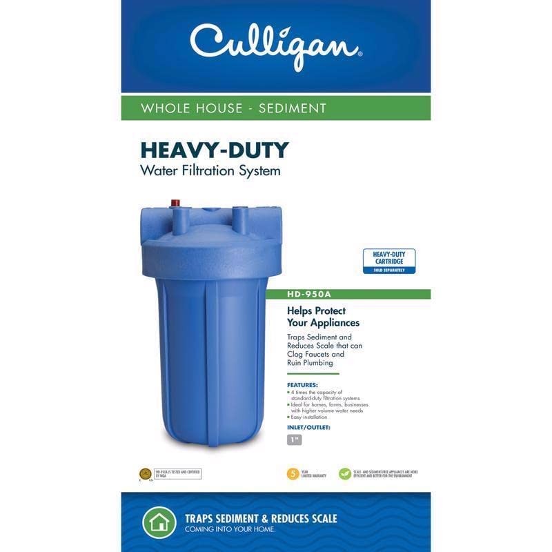 Culligan HD-950A Whole-House Heavy Duty 1" Inlet/(Outlet Water Filtration Housing,