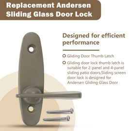 ArrogantF Gliding Door Thumb Latch Replacement for Andersen Sliding Glass Door Lock,Works with Andersen Narroline Gliding, Perma-Shield Gliding and Frenchwood Gliding Patio Door 2 PCS