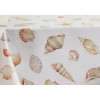 Benson Mills Printed Fabric Tablecloth 60"x84" Oval (6-8 people) SEALIFE,SEASHELS,SEASIDE,BM