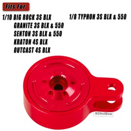 RCHuiWow RC Servo Saver Set 25T Upgrades Part for 1/10 Big Rock 3S BLX,Granite/Senton 3S BLX & Mega 550,Kraton/Outcast 4S BLX,1/8 Typhon 3S BLX& Mega 550,Alloy Fixed Link Steering Servo Saver,Red