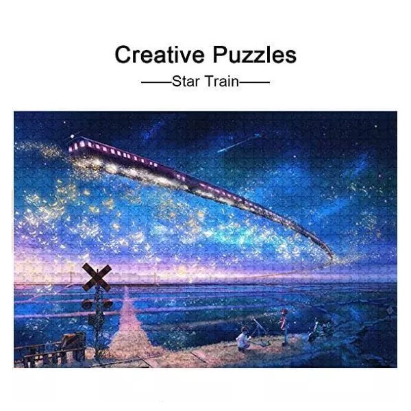 Unbranded 1000 PCS Fantasy Train Under The Starry Night Jigsaw