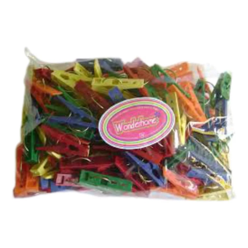 Wonder 200 Pinzas Tender Ropa Colgar Lavanderia Plastico Colores