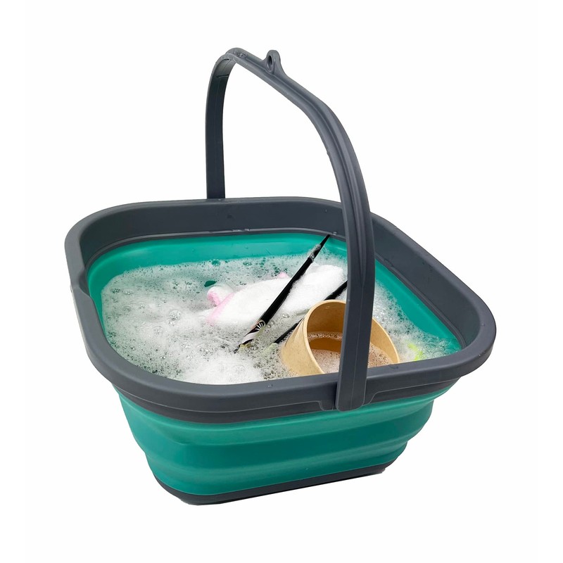 SAMMART 5.5L Set of 2 Collapsible Square Handy Bucket/Foldable SquareWater