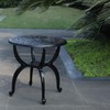 GXOUTAL Cast Aluminum Outdoor Side Table, All Weather Round Small