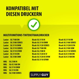 Supply Guy 3 Printer Cartridges Compatible with Ricoh GC-41 BK Black for Aficio SG2100n SG3100Series SG3100snw SG3110dn SG3110dnw SG3110n SG3110 Series SG3110 sfnw SG3120Bsf
