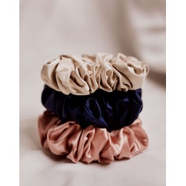 100% 22 Momme Silk Scrunchies – Large 3 Pack