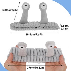 Snail Headband for Washing Face, Face Wash Headband, Spa Hair Bands Makeup Headbands Women Cartoon Cute Coral Fleece Elastic Headband Creative Hair Accessories for Face Shower Sports Beauty Skincare