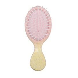 VOCOSTE Mini Travel Hairbrush Pocket Colorful Gradient Tangle Remover Brush for Wet and Dry Hair Travel Small Paddle Brush for Women Men Pink Yellow