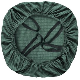 FYTXSZ Office Chair Seat Cover, Stretch Dining Room Chair Covers, Washable Slipcover for Desk Swivel Computer Chair, Removable Seat Cushion Protector (Black Green)