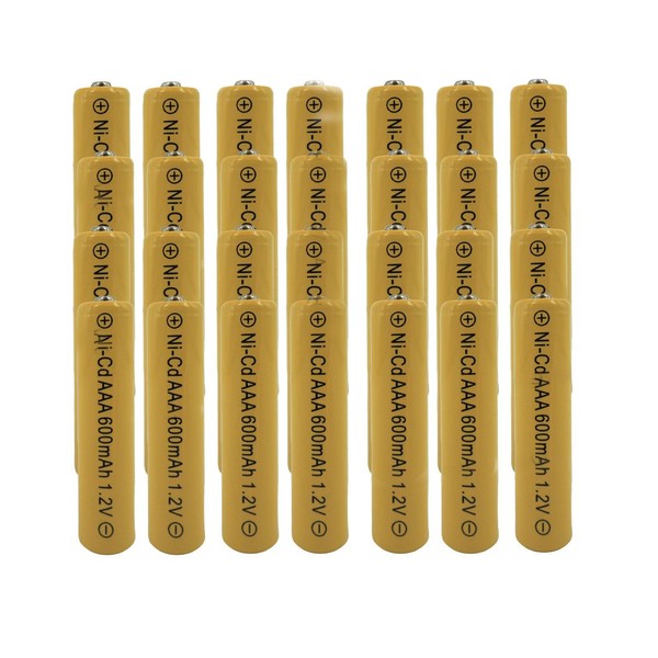 28Piece Yellow Color AAA NiCd 600mAh 1.2V Rechargeable Battery