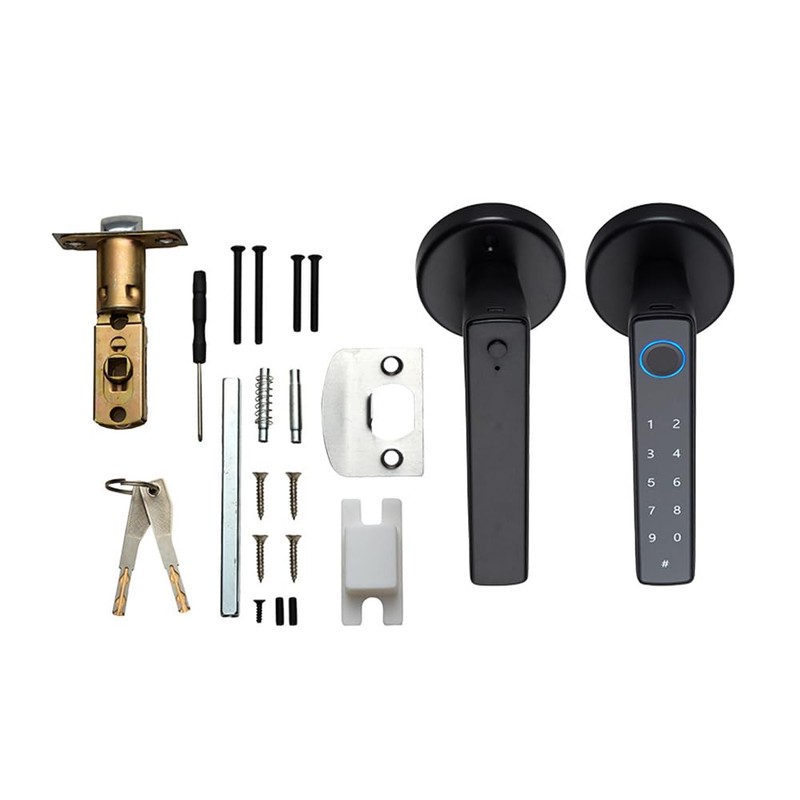 Swokely Smart Fingerprint Door Lock with Handle, 4 in 1