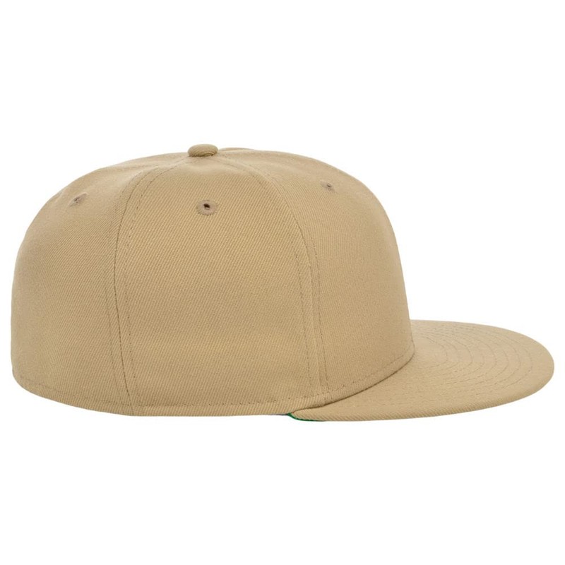 Lids Blank Full Court w/Colored Under Visor Fitted Cap Khaki/Green