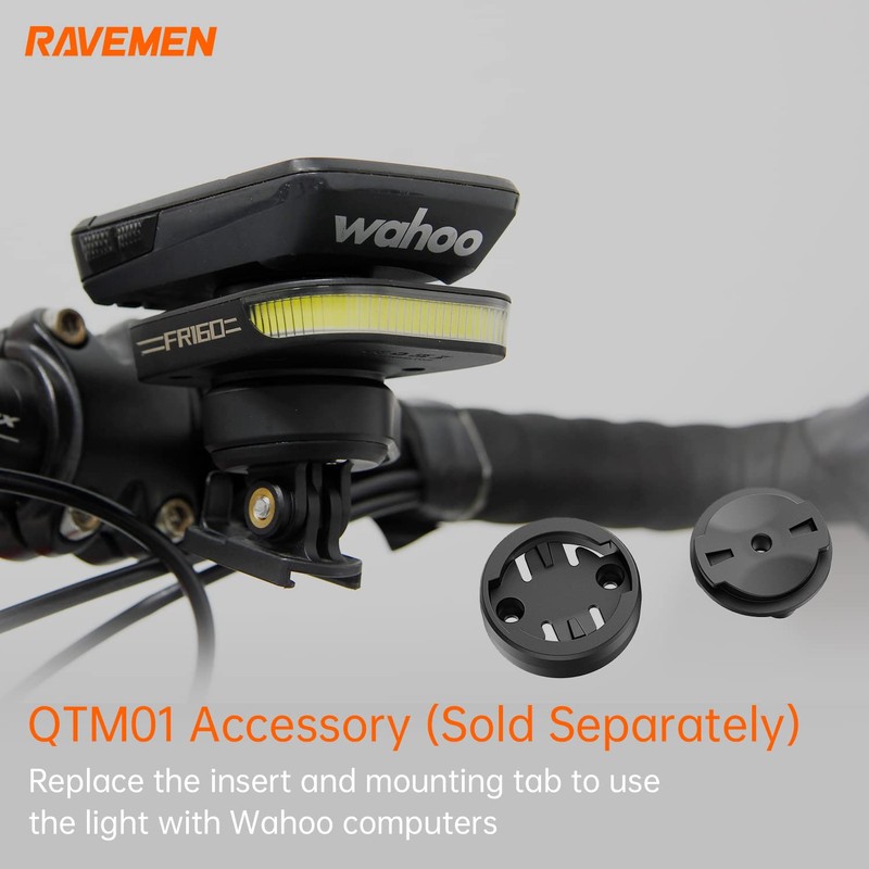 RAVEMEN FR160 Compatible with Garmin/iGPSPORT/COOSPO Cycling Computer, IPX6 Waterproof Auxiliary
