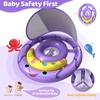 AnbQuik Baby Pool Float with Removable UPF50+ Sun Protection Canopy,