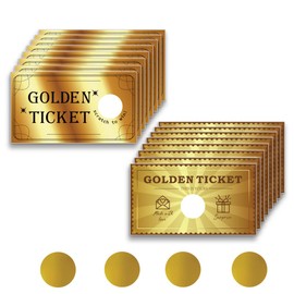 PLIGREAT 120 Pack Golden Ticket Scratch Off Tickets with Stickers DIY Your Own Scratch Cards DIY Coupon Cards for Small Business, Holiday, Bridal Shower Activity, Party Supply