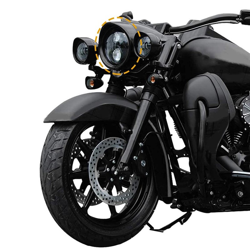 VOSICKY 7" Headlight Waterproof Trim Visor Trim Ring Visor (Black)