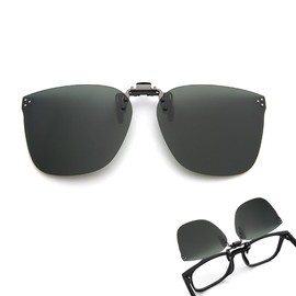 Sunglasses Clip, Polarised Clip on Sunglasses, Sunglasses Clip for Glasses, UV400, Clip-On Sunglasses, Polarised Clip-on Night Driving Glasses, Green