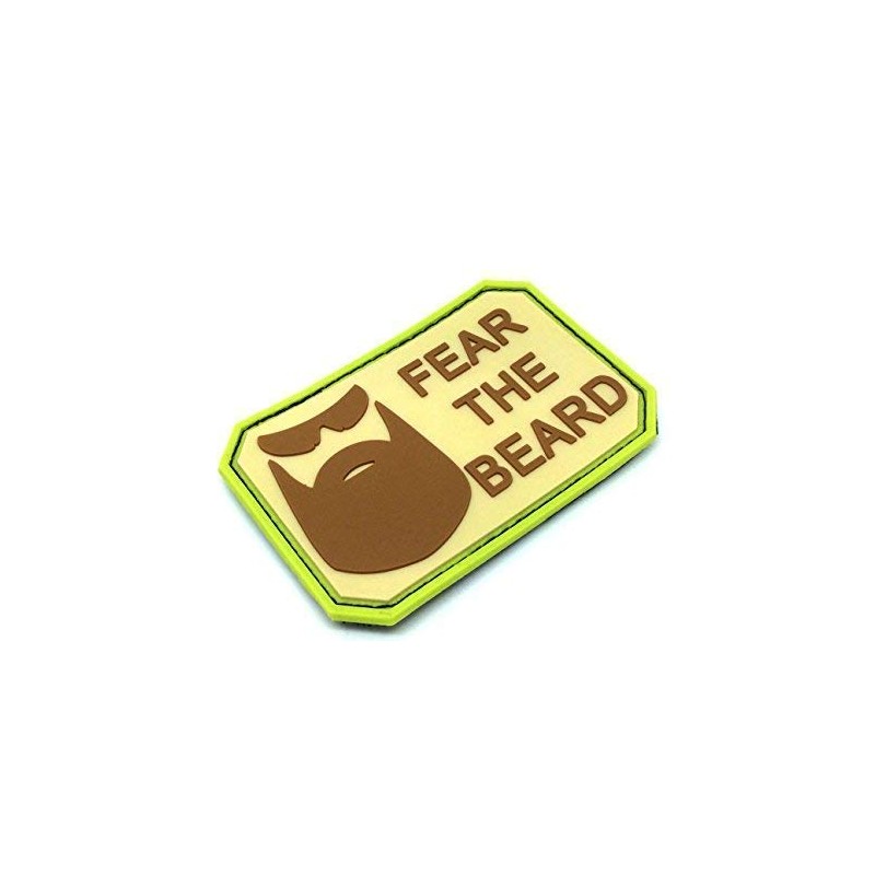 Fear The Beard Brown PVC Airsoft Velcro Patch